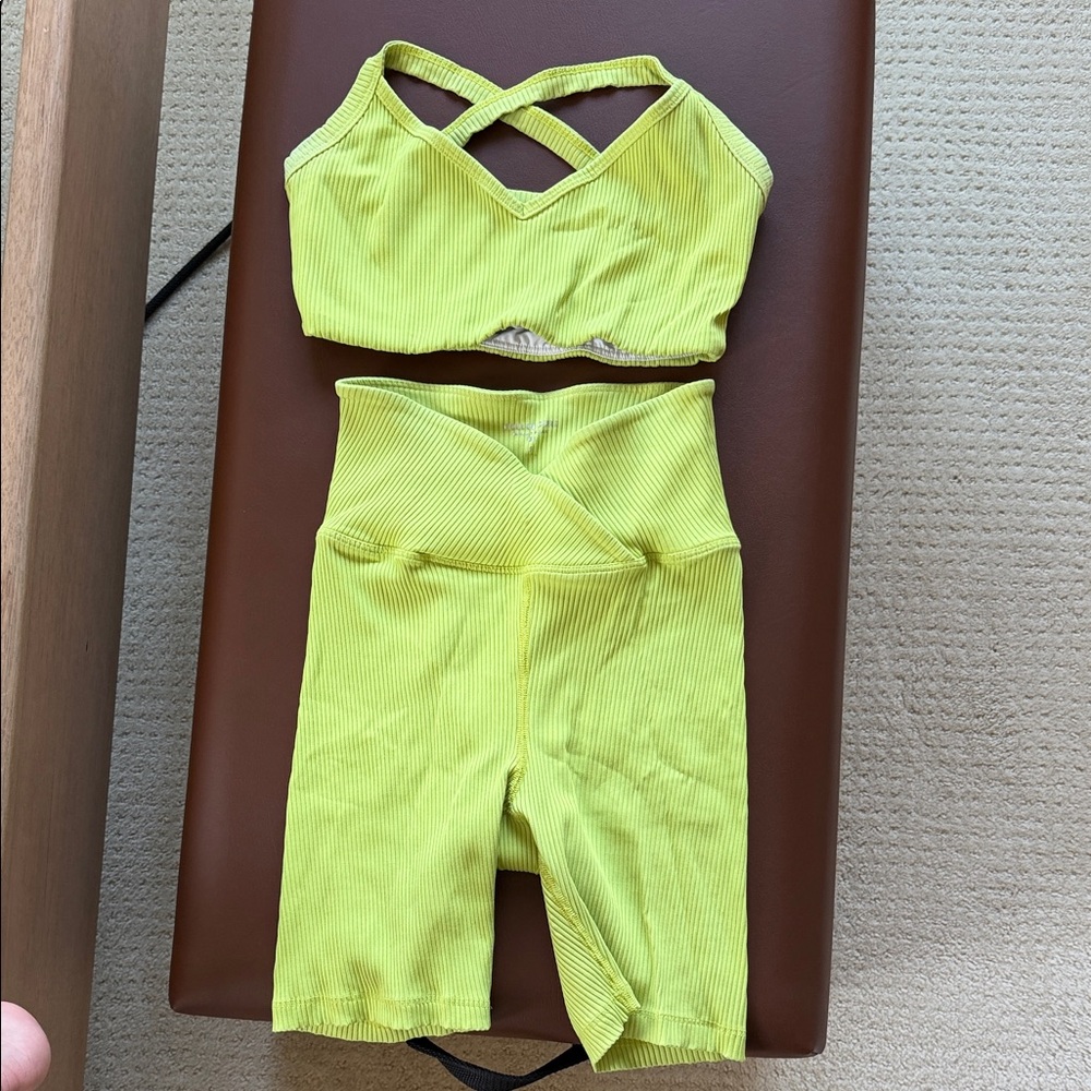 Year of Ours Lime Green Ribbed Set